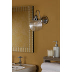 TAM0750-IP44 Tamara Bathroom Wall Light Polished Chrome Ribbed Glass