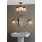 TAM5350-IP44 Tamara 3 Light Bathroom Semi Flush Polished Chrome Ribbed Glass