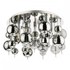 THO5410 Thora 5 Light Flush Polished Chrome Smoked Glass