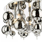 THO5410 Thora 5 Light Flush Polished Chrome Smoked Glass
