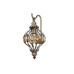 IL31573 Marisa Wall Lamp 1 Light Antique Brass/Amber Crystal
