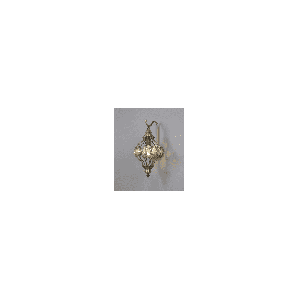 IL31573 Marisa Wall Lamp 1 Light Antique Brass/Amber Crystal