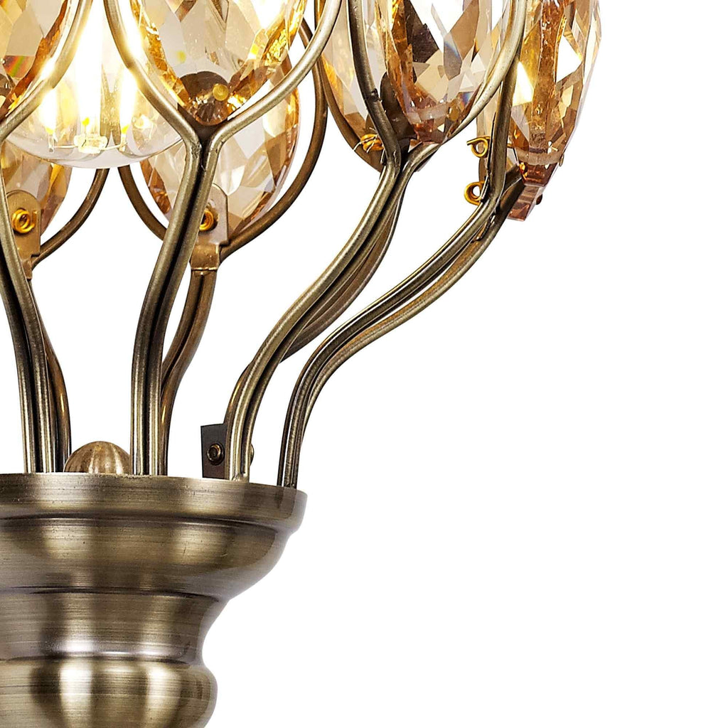 IL31573 Marisa Wall Lamp 1 Light Antique Brass/Amber Crystal