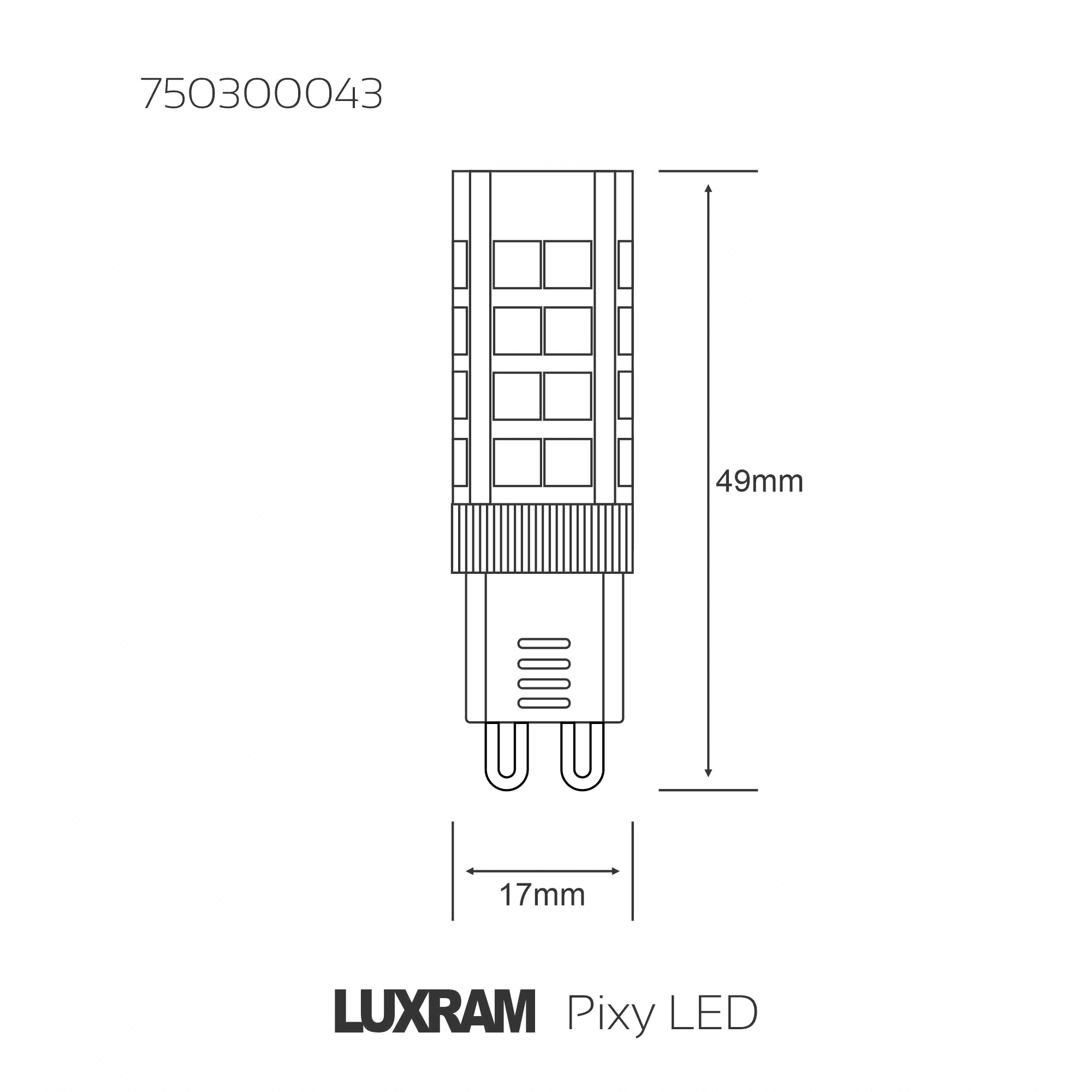 Luxram Pixy LED G9 Bulb Dimmable 230V 4W 3000k Warm White
