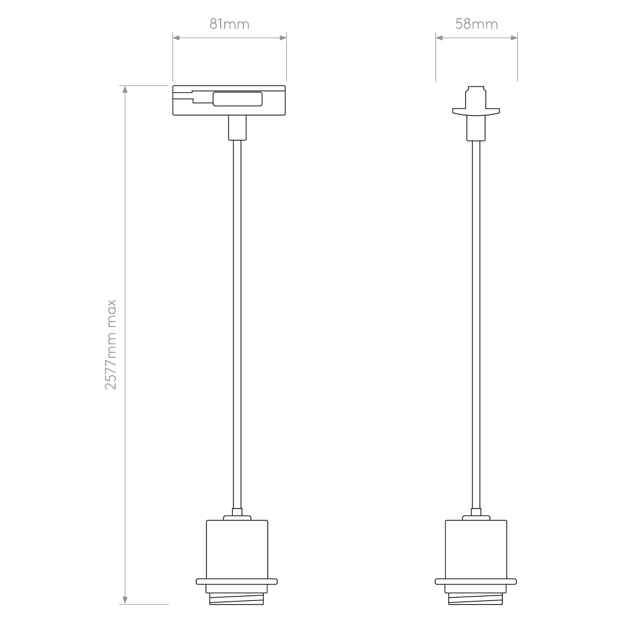 1184015 Track Pendant Suspension Kit Pendant Light Matt Black (SD)