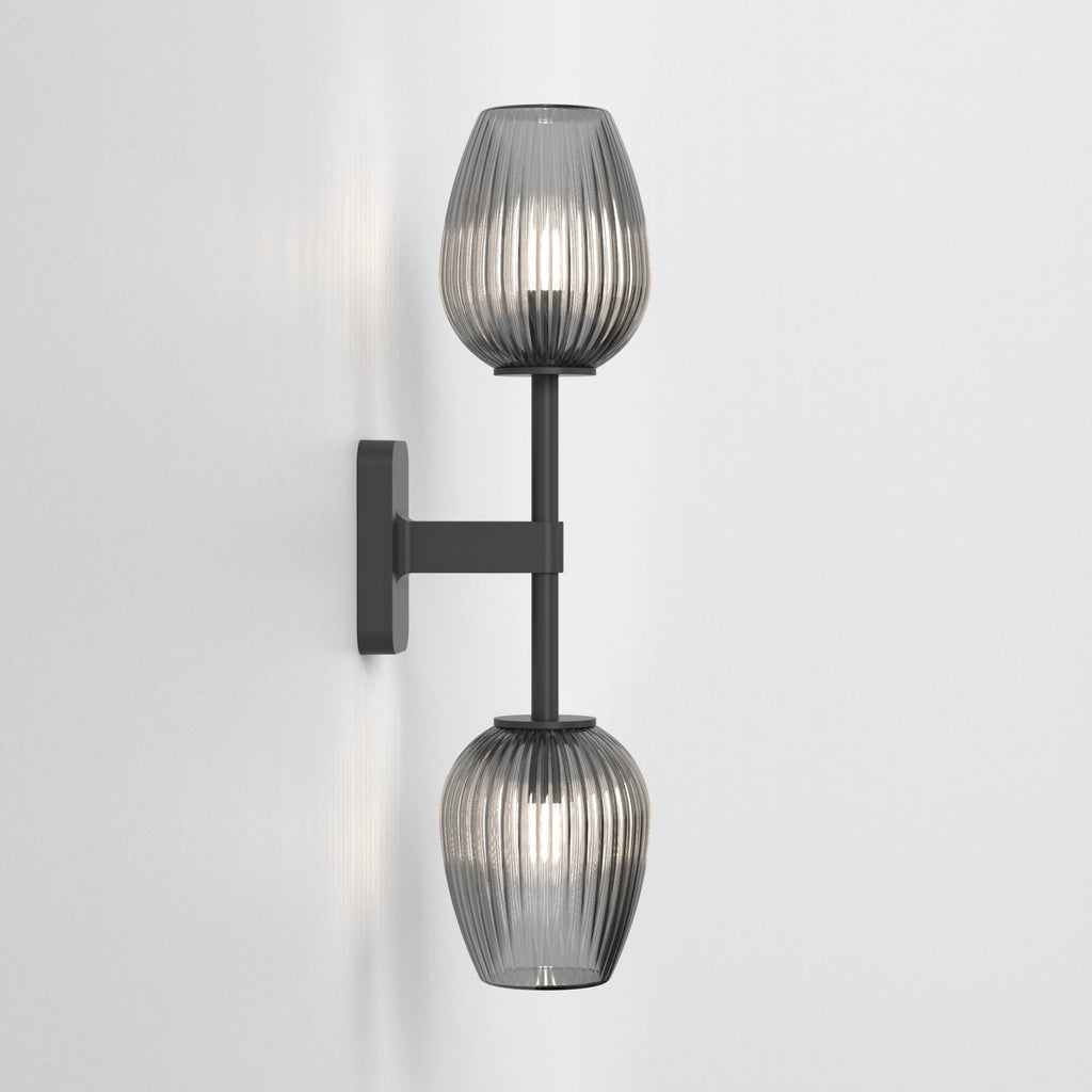 1429005 Tacoma Twin Bathroom Wall Light Matt Black
