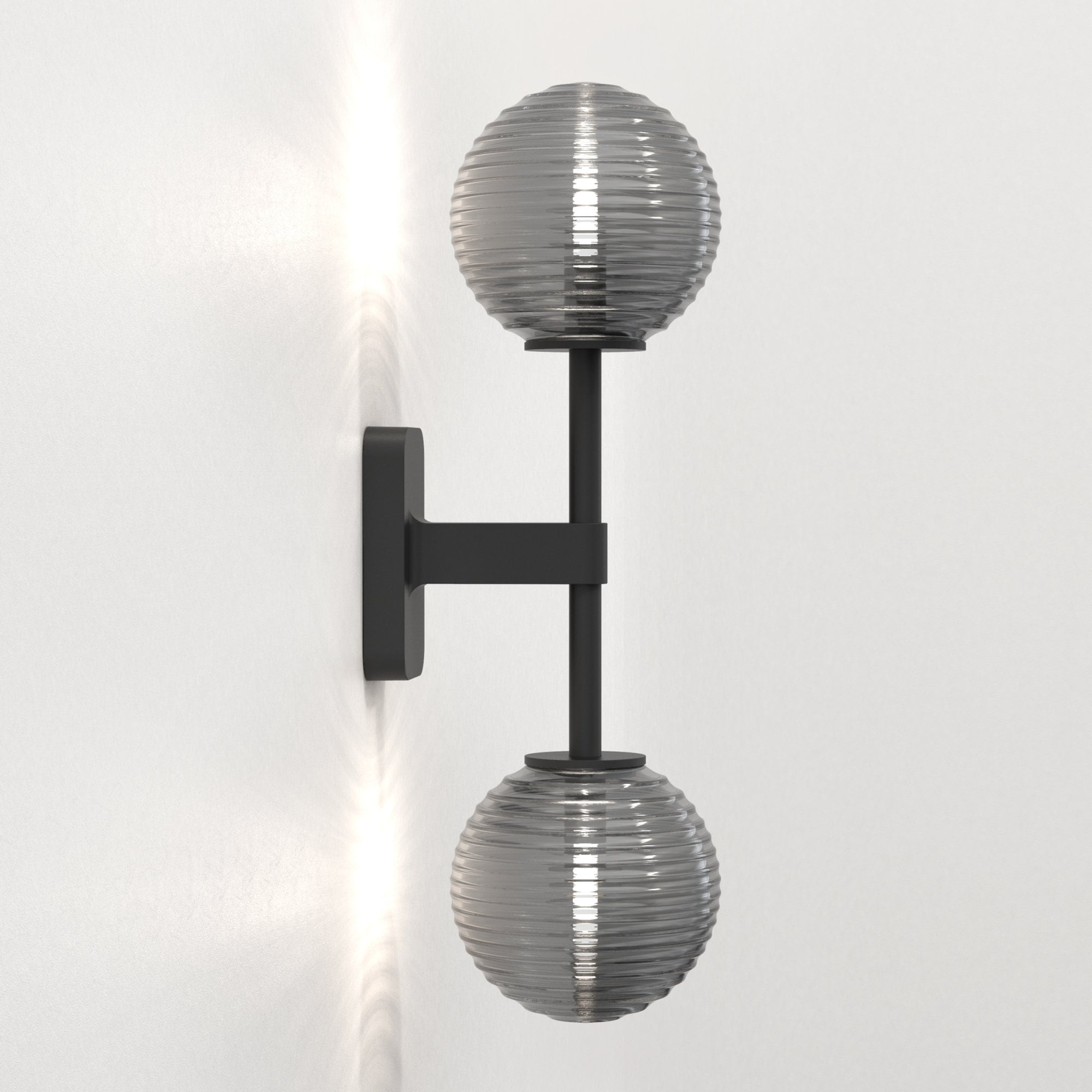1429005 Tacoma Twin Bathroom Wall Light Matt Black