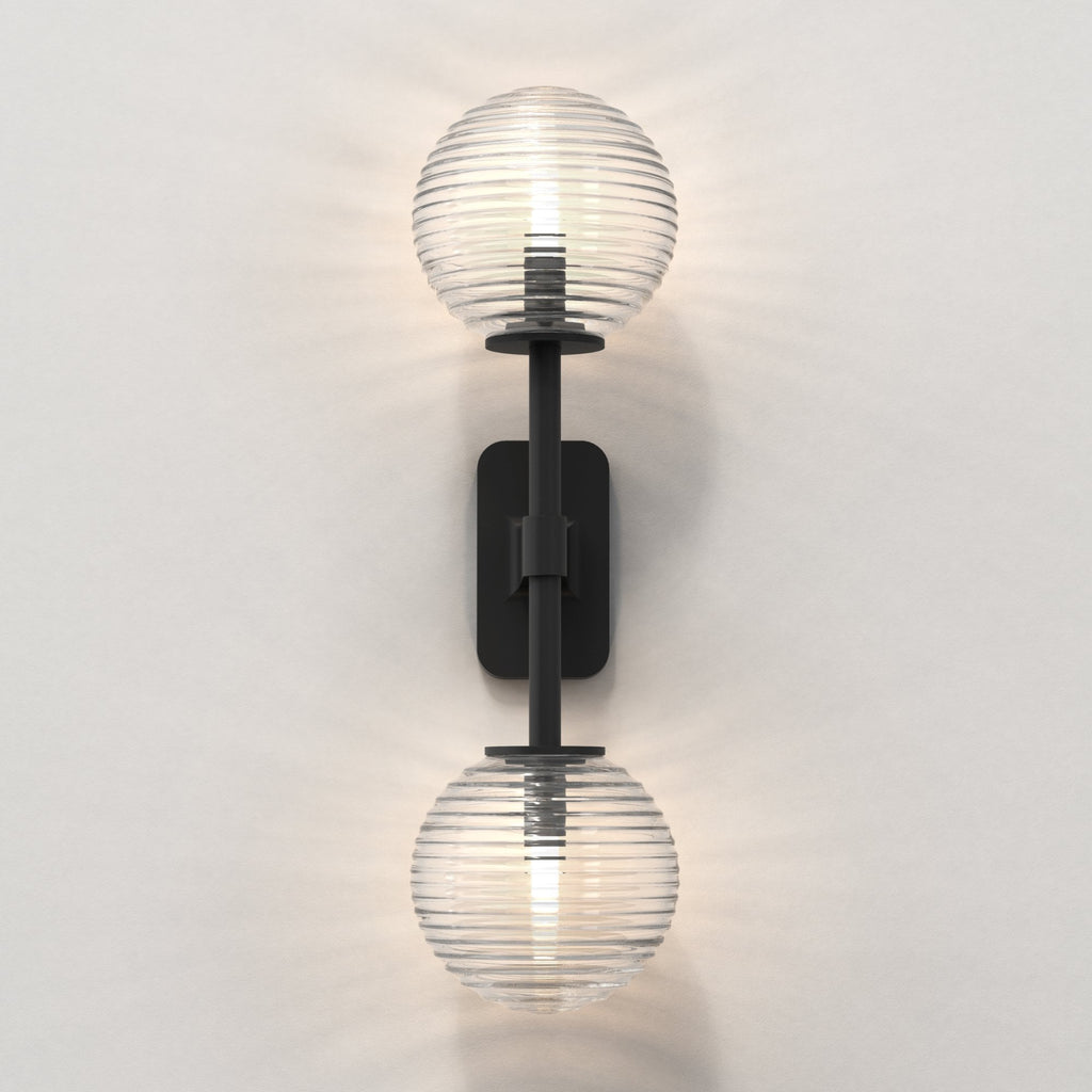 1429005 Tacoma Twin Bathroom Wall Light Matt Black