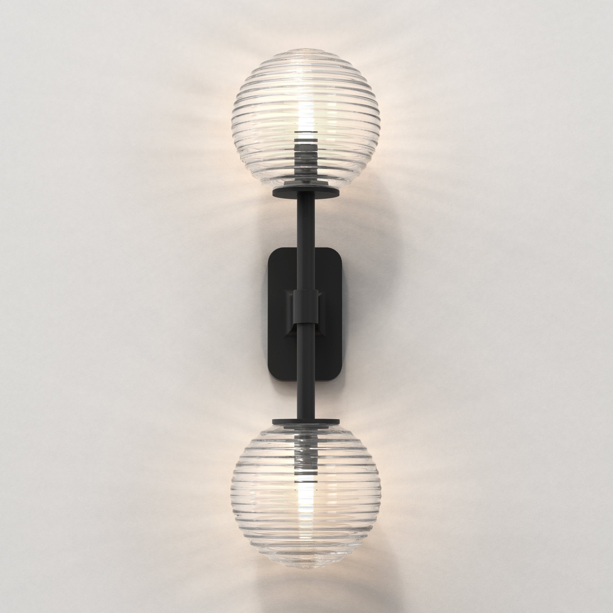 1429005 Tacoma Twin Bathroom Wall Light Matt Black