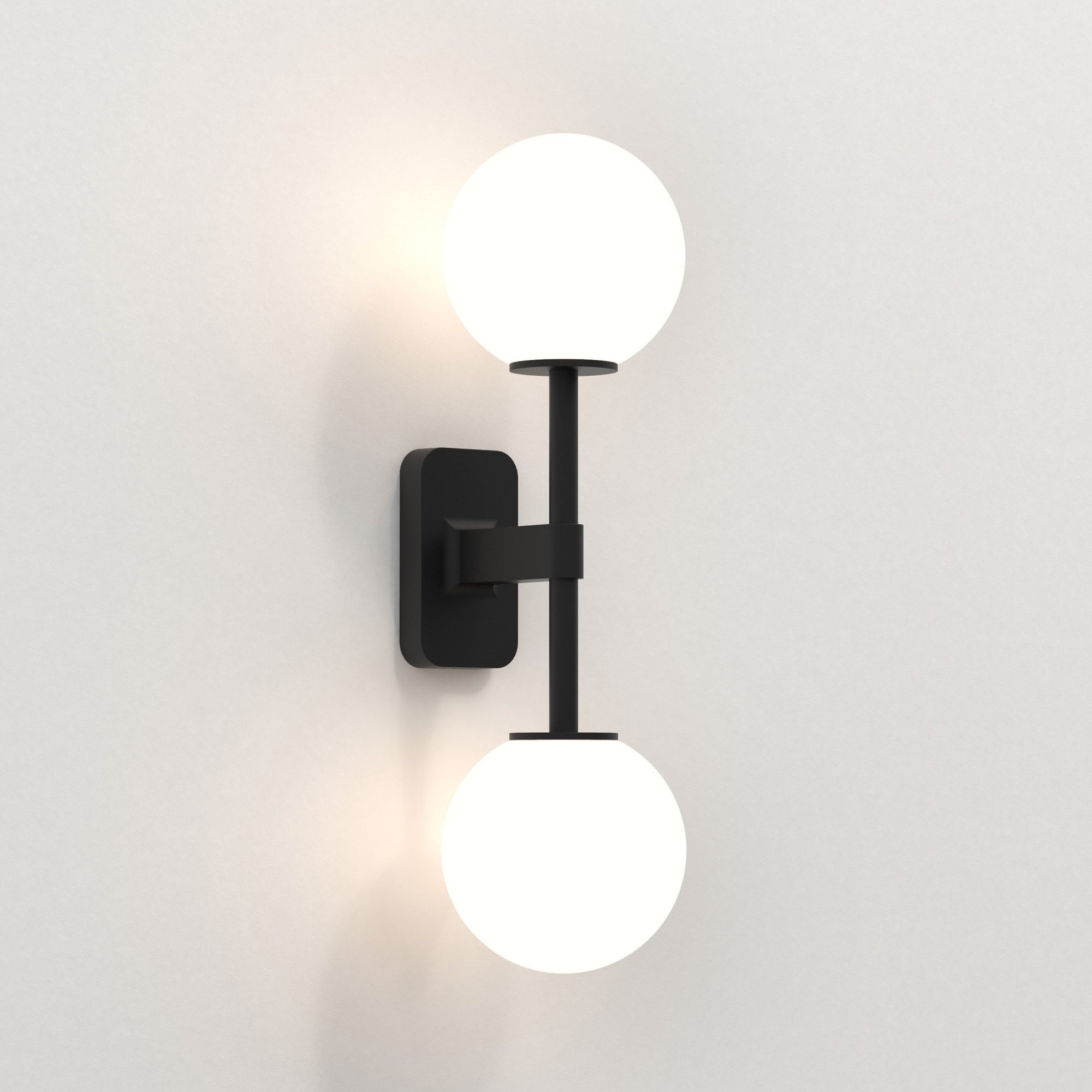 1429005 Tacoma Twin Bathroom Wall Light Matt Black