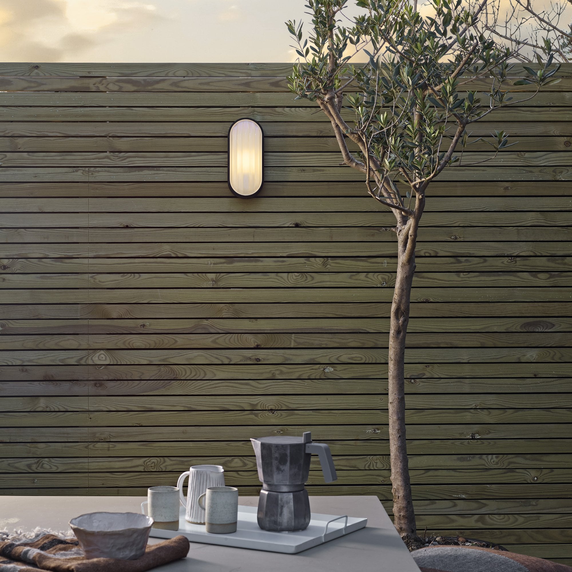 1032013 Montreal Oval Outdoor Wall Light Brushed Stainless Steel