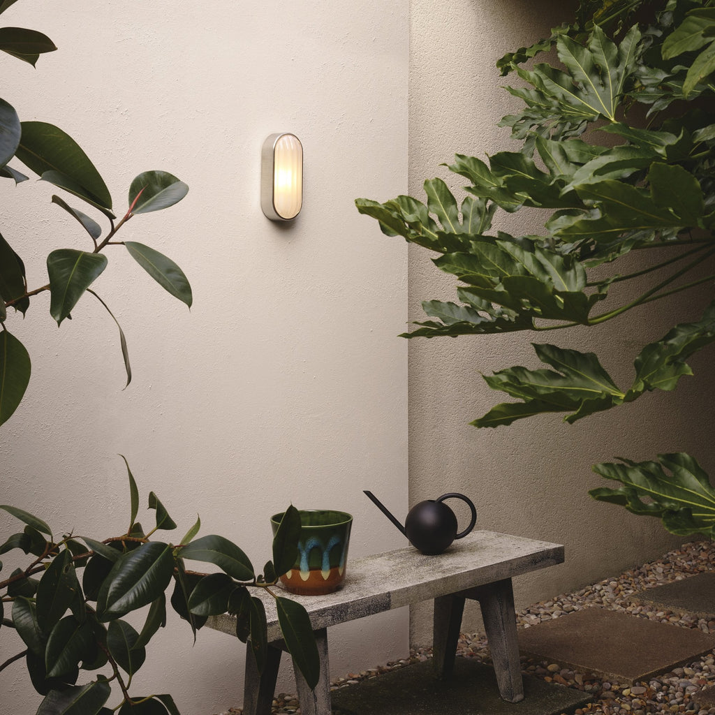 1032007 Montreal Oval Outdoor Wall Light Textured Black