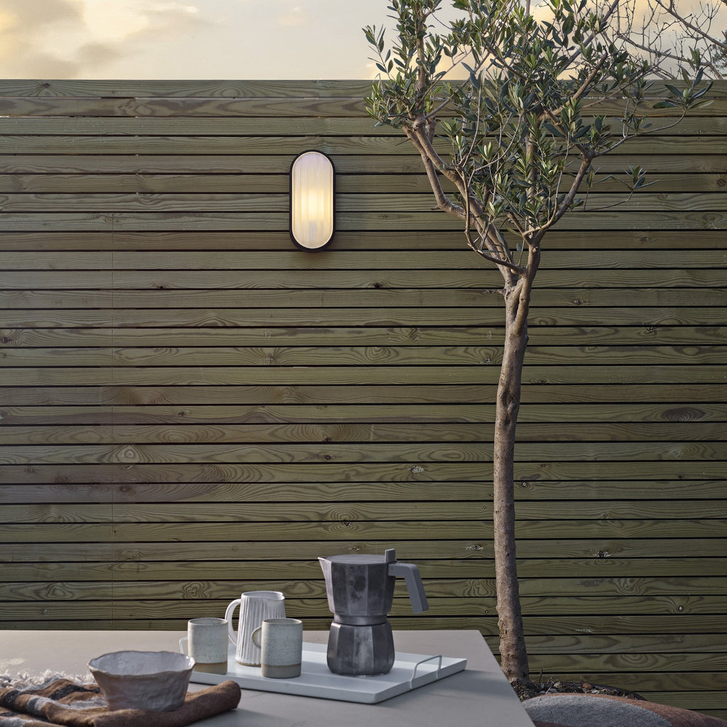1032007 Montreal Oval Outdoor Wall Light Textured Black