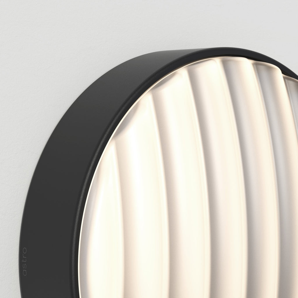 1032006 Montreal Round 300 Outdoor Wall Light Textured Black