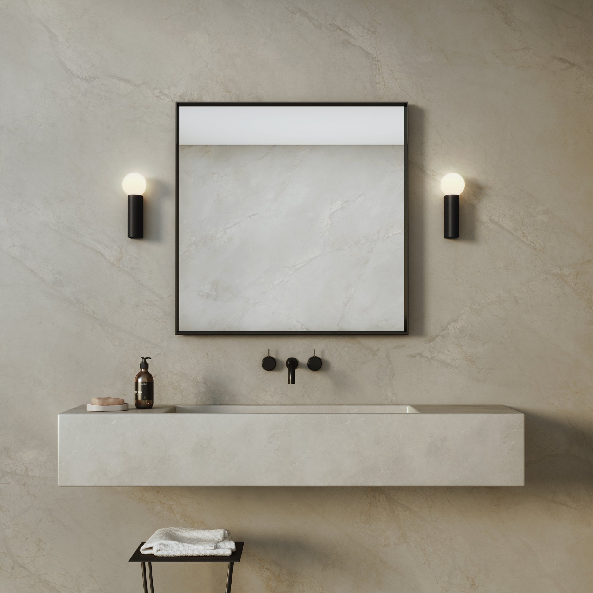 1459005 Ortona Single Bathroom Wall Light Matt Black