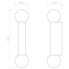 1459006 Ortona Twin Bathroom Wall Light Matt Black
