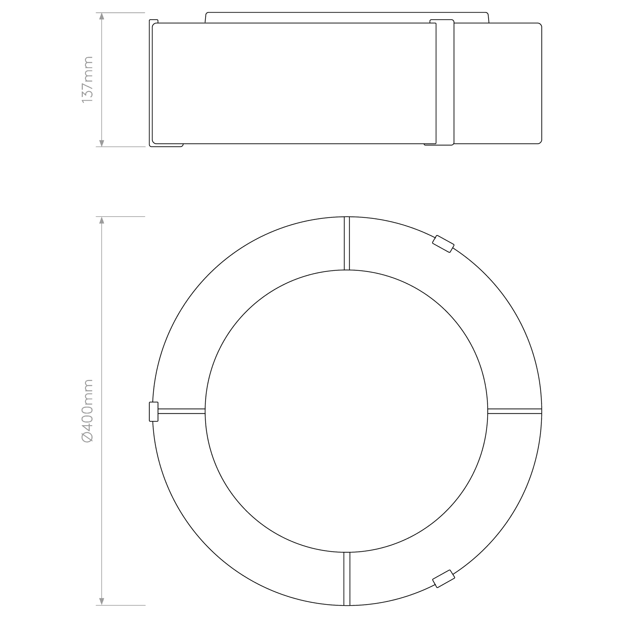 1463001 Salina 400 Ceiling Light White Fabric