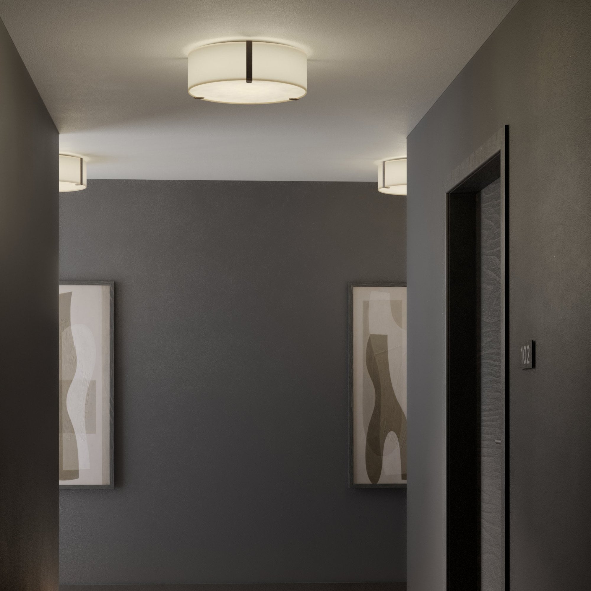 1463001 Salina 400 Ceiling Light White Fabric