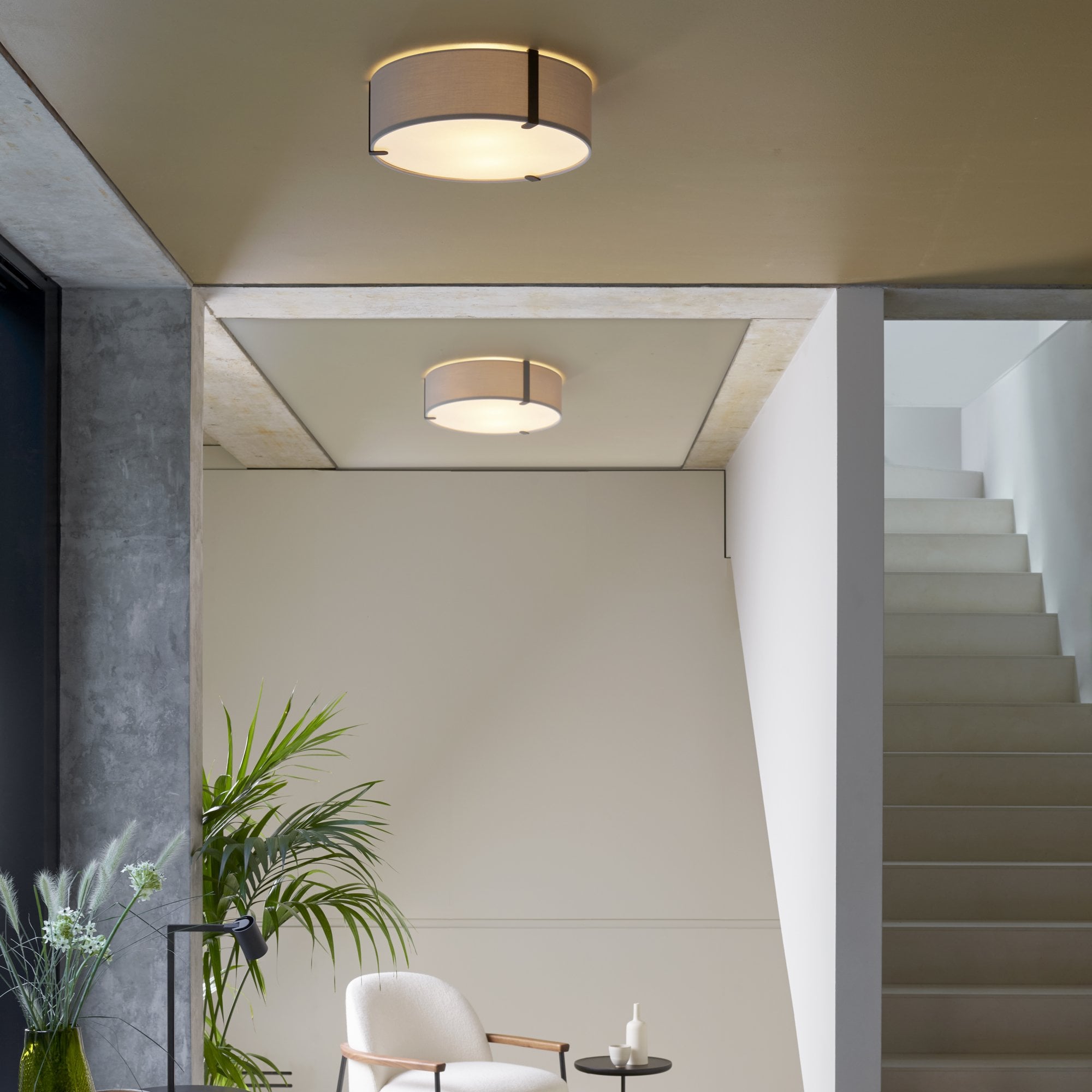 1463001 Salina 400 Ceiling Light White Fabric (S)