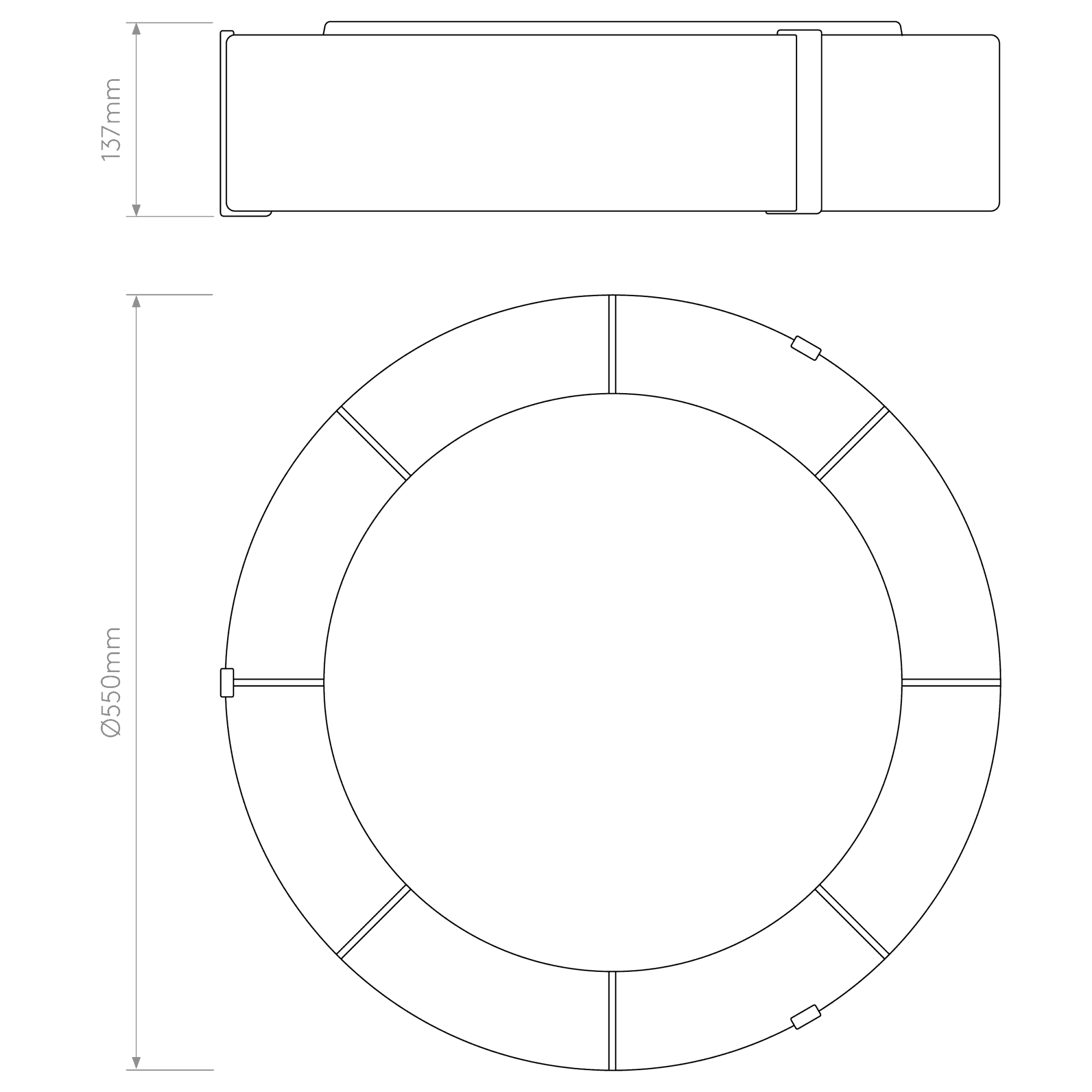 1463002 Salina 550 Ceiling Light White Fabric