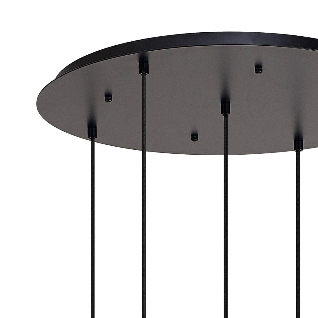 NLK00329 Acme 5 Light Round Pendant Matt Black Matt Black