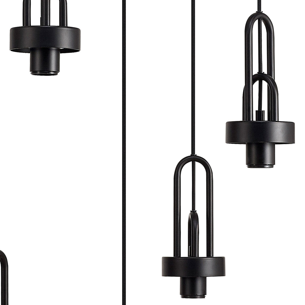 NLK00329 Acme 5 Light Round Pendant Matt Black Matt Black