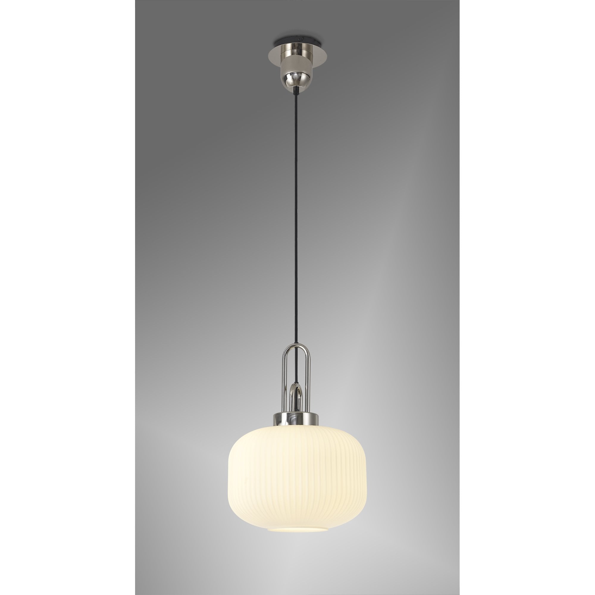 NLK05159 Amsterdam 1 Light Pendant Polished Nickel Matt Black