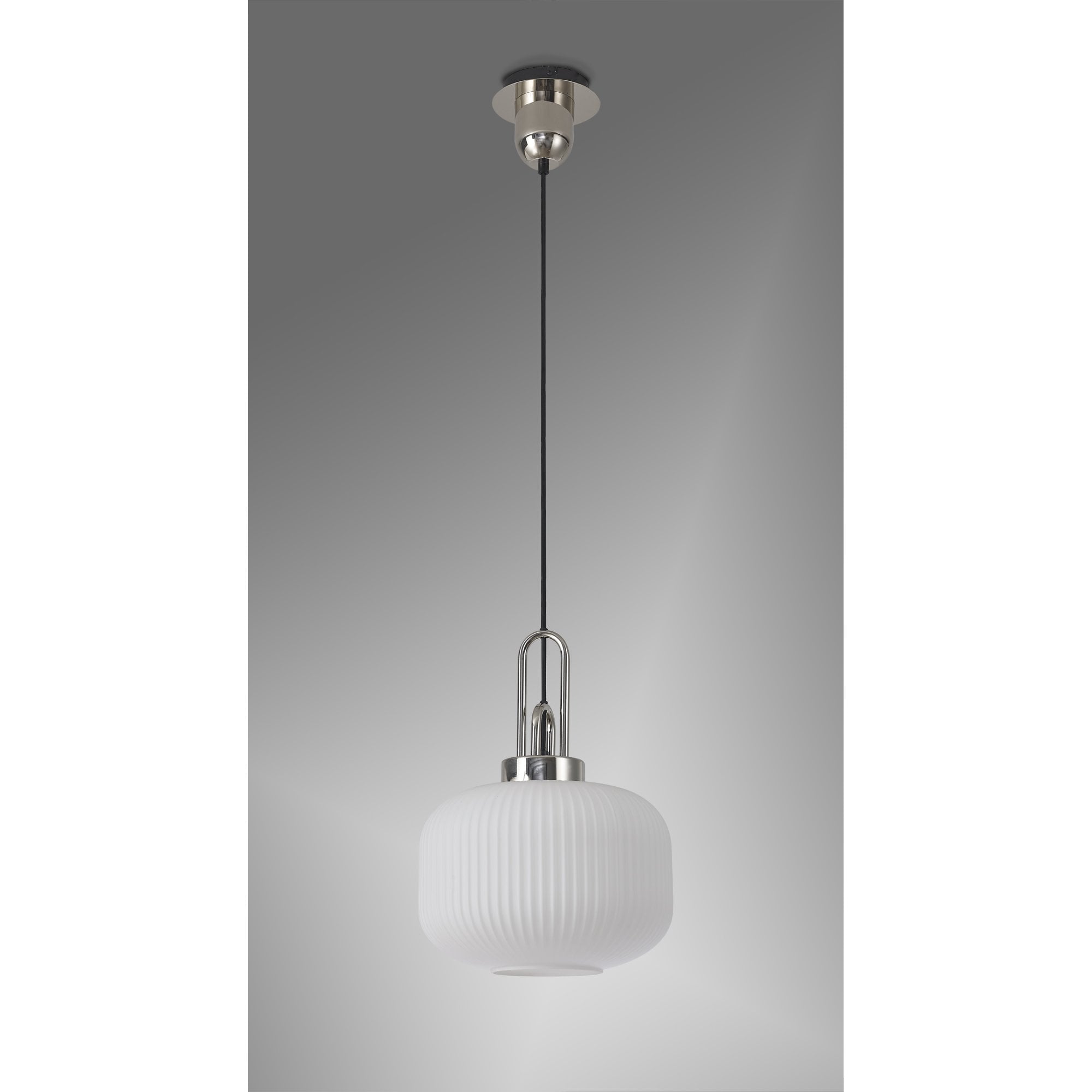 NLK05159 Amsterdam 1 Light Pendant Polished Nickel Matt Black