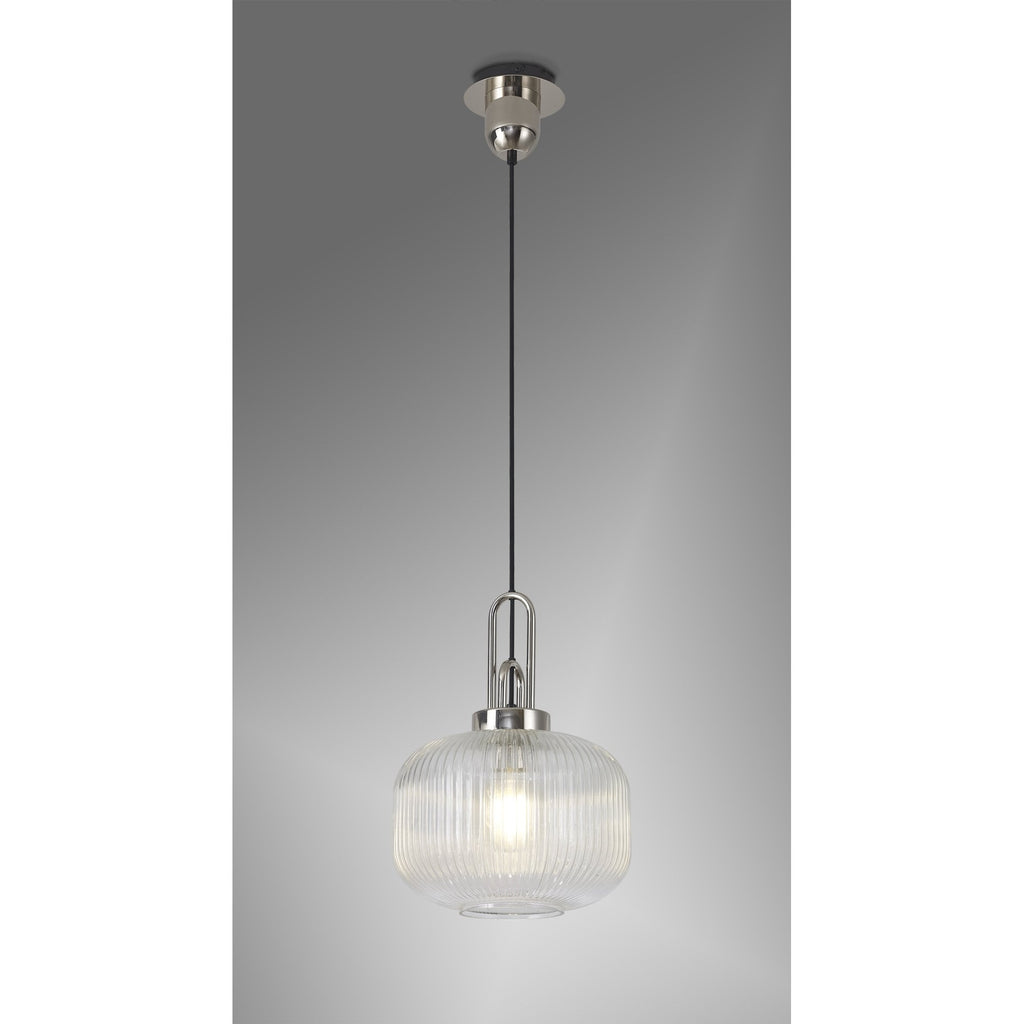 NLK05169 Amsterdam 1 Light Pendant Polished Nickel Matt Black