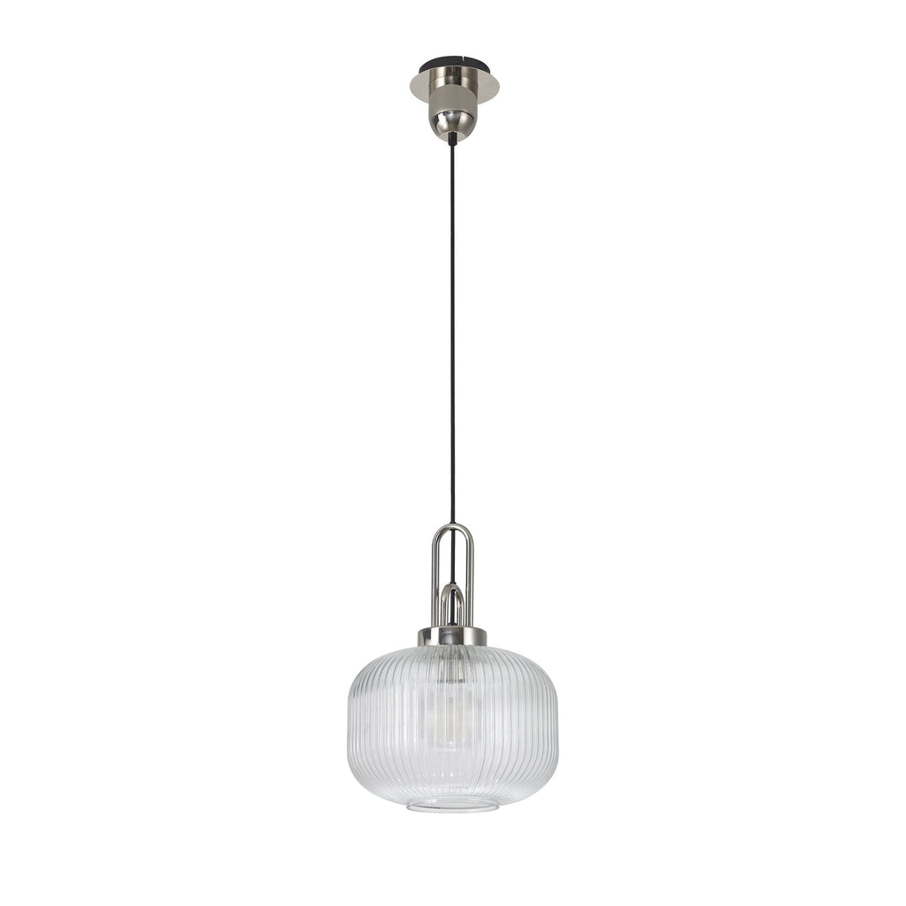 NLK05169 Amsterdam 1 Light Pendant Polished Nickel Matt Black