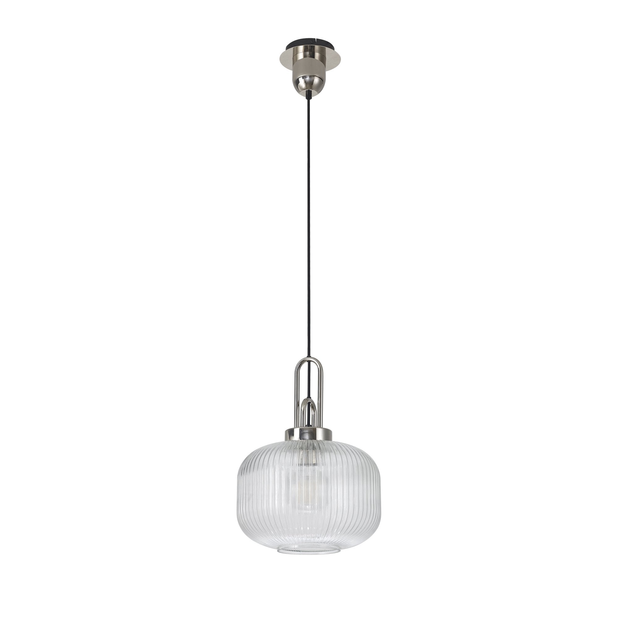 NLK05169 Amsterdam 1 Light Pendant Polished Nickel Matt Black
