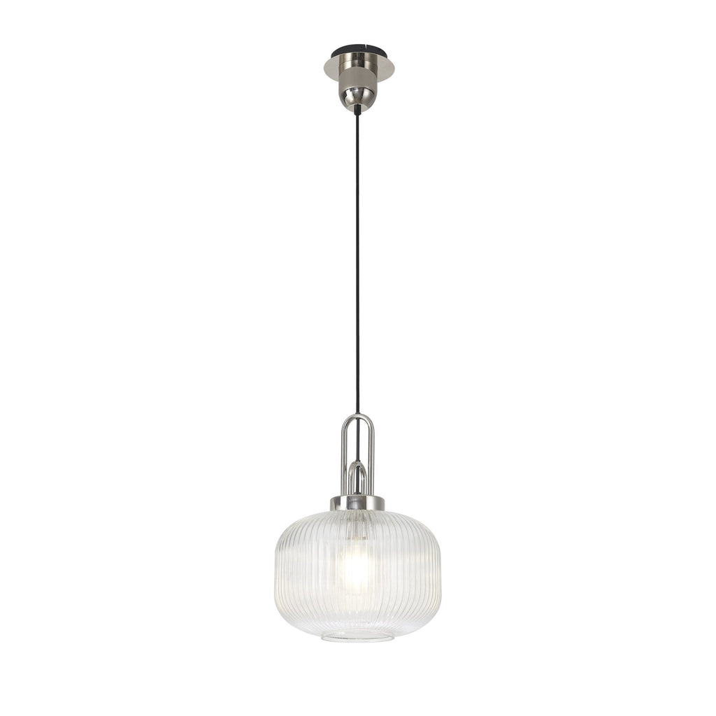 NLK05169 Amsterdam 1 Light Pendant Polished Nickel Matt Black