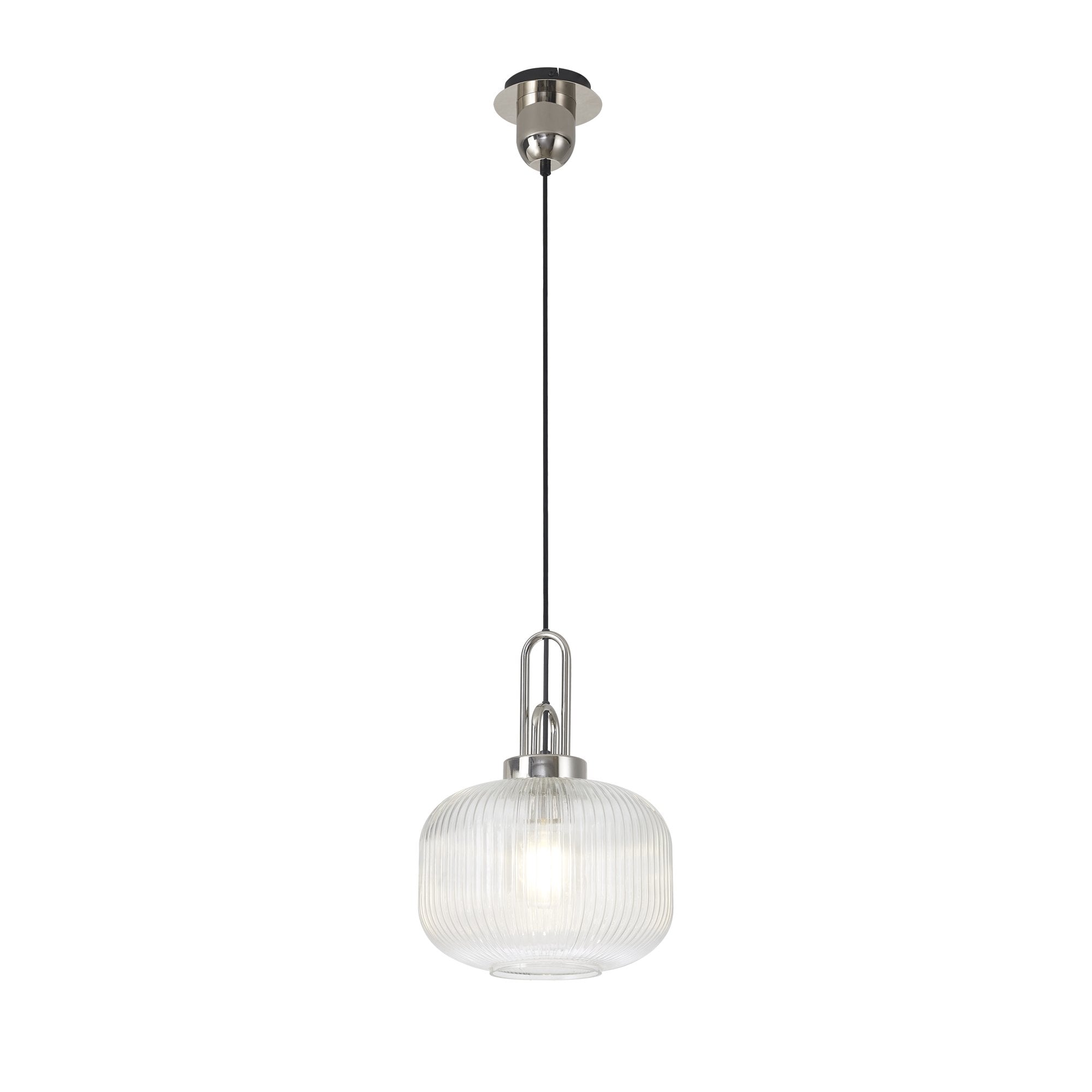 NLK05169 Amsterdam 1 Light Pendant Polished Nickel Matt Black