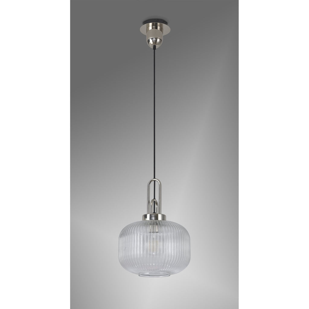 NLK05169 Amsterdam 1 Light Pendant Polished Nickel Matt Black