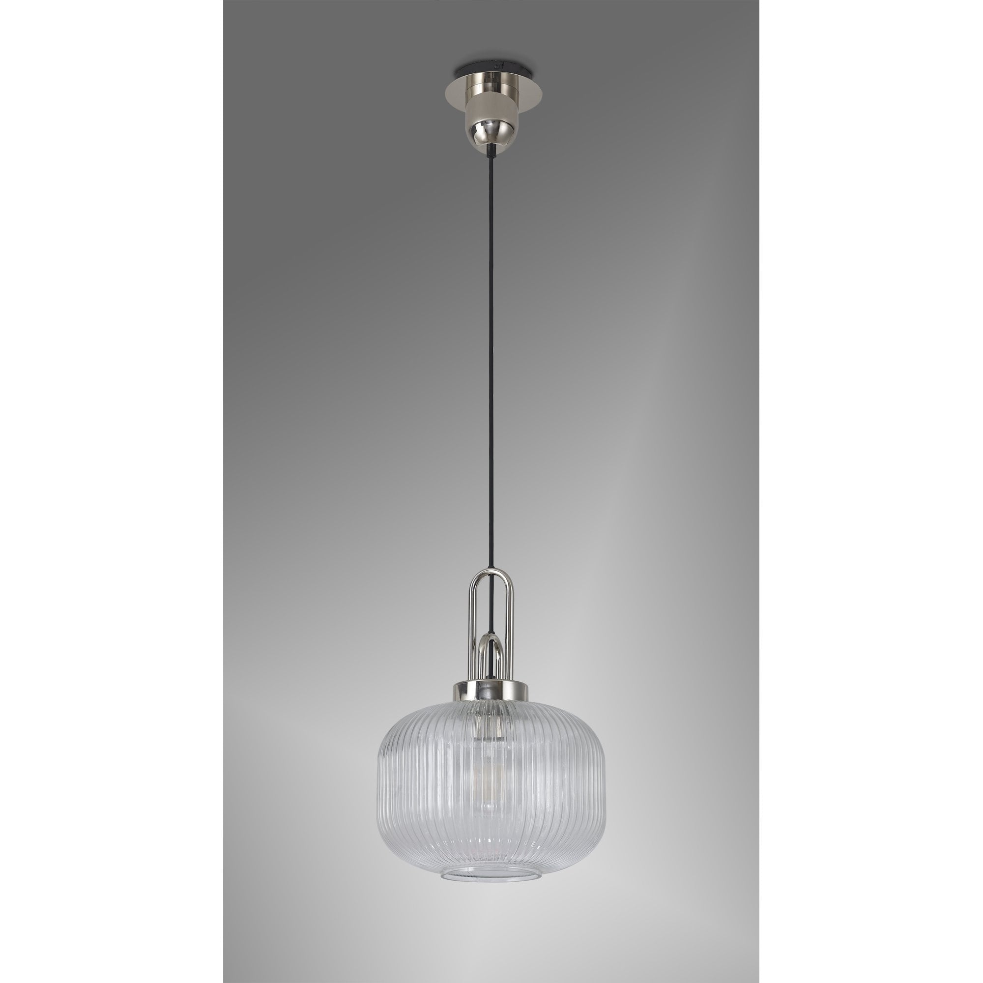 NLK05169 Amsterdam 1 Light Pendant Polished Nickel Matt Black