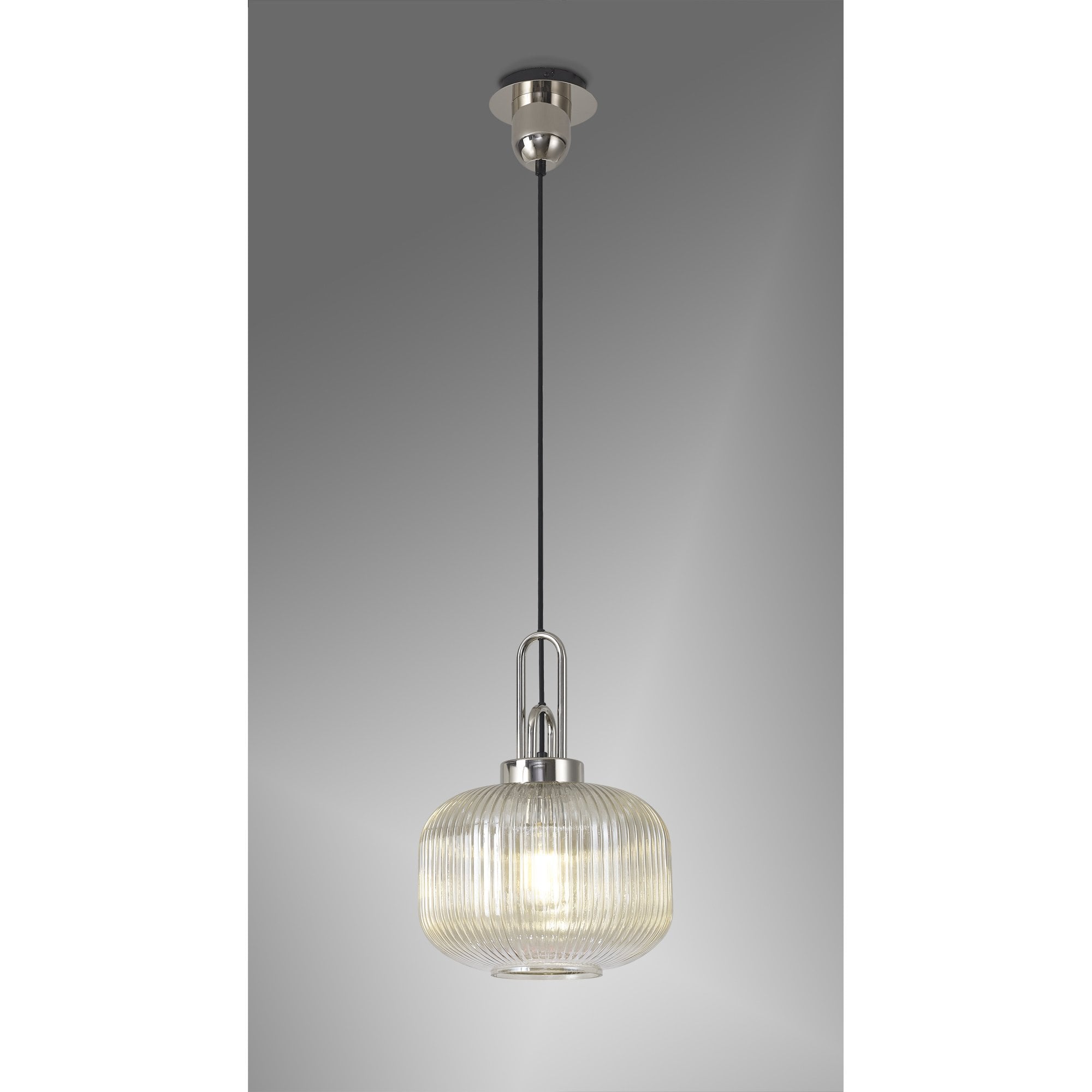 NLK05179 Amsterdam 1 Light Pendant Polished Nickel Matt Black