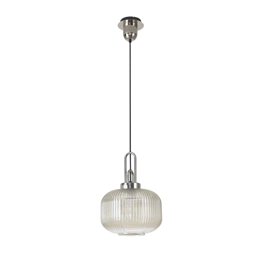 NLK05179 Amsterdam 1 Light Pendant Polished Nickel Matt Black