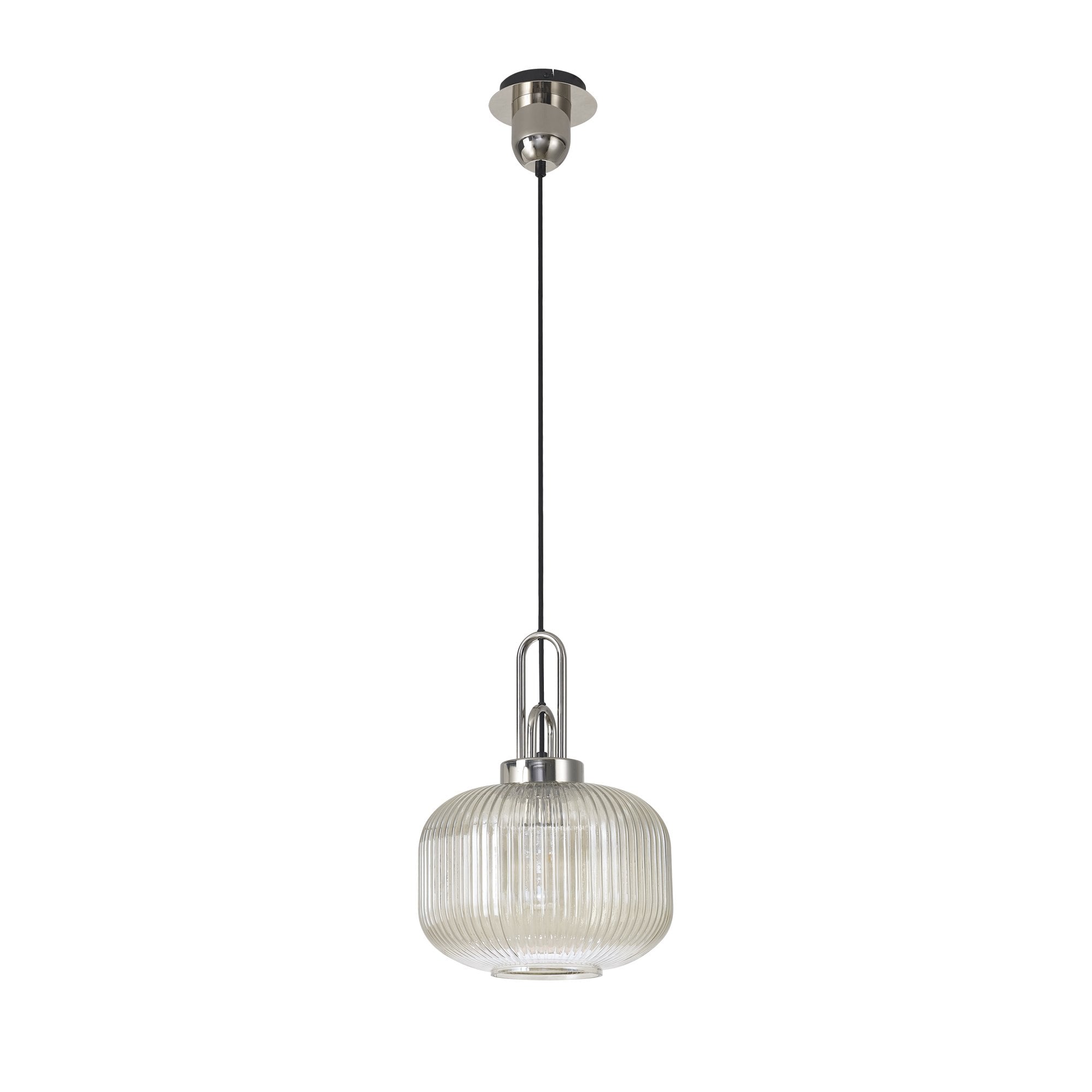 NLK05179 Amsterdam 1 Light Pendant Polished Nickel Matt Black