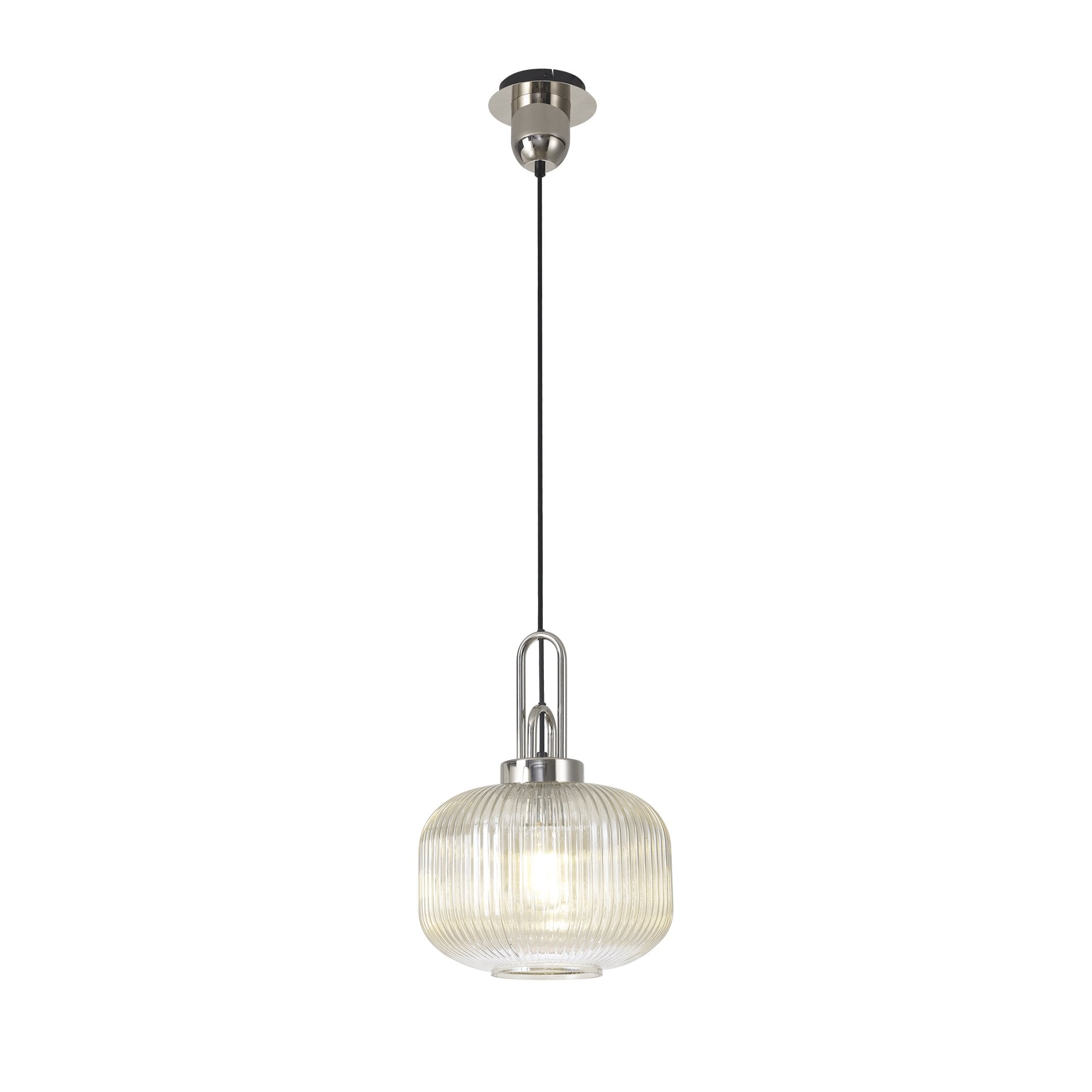 NLK05179 Amsterdam 1 Light Pendant Polished Nickel Matt Black