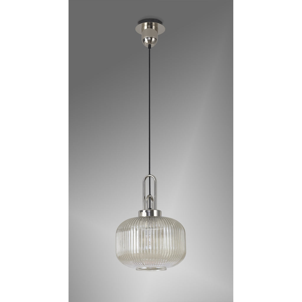 NLK05179 Amsterdam 1 Light Pendant Polished Nickel Matt Black