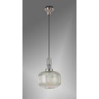 NLK05179 Amsterdam 1 Light Pendant Polished Nickel Matt Black