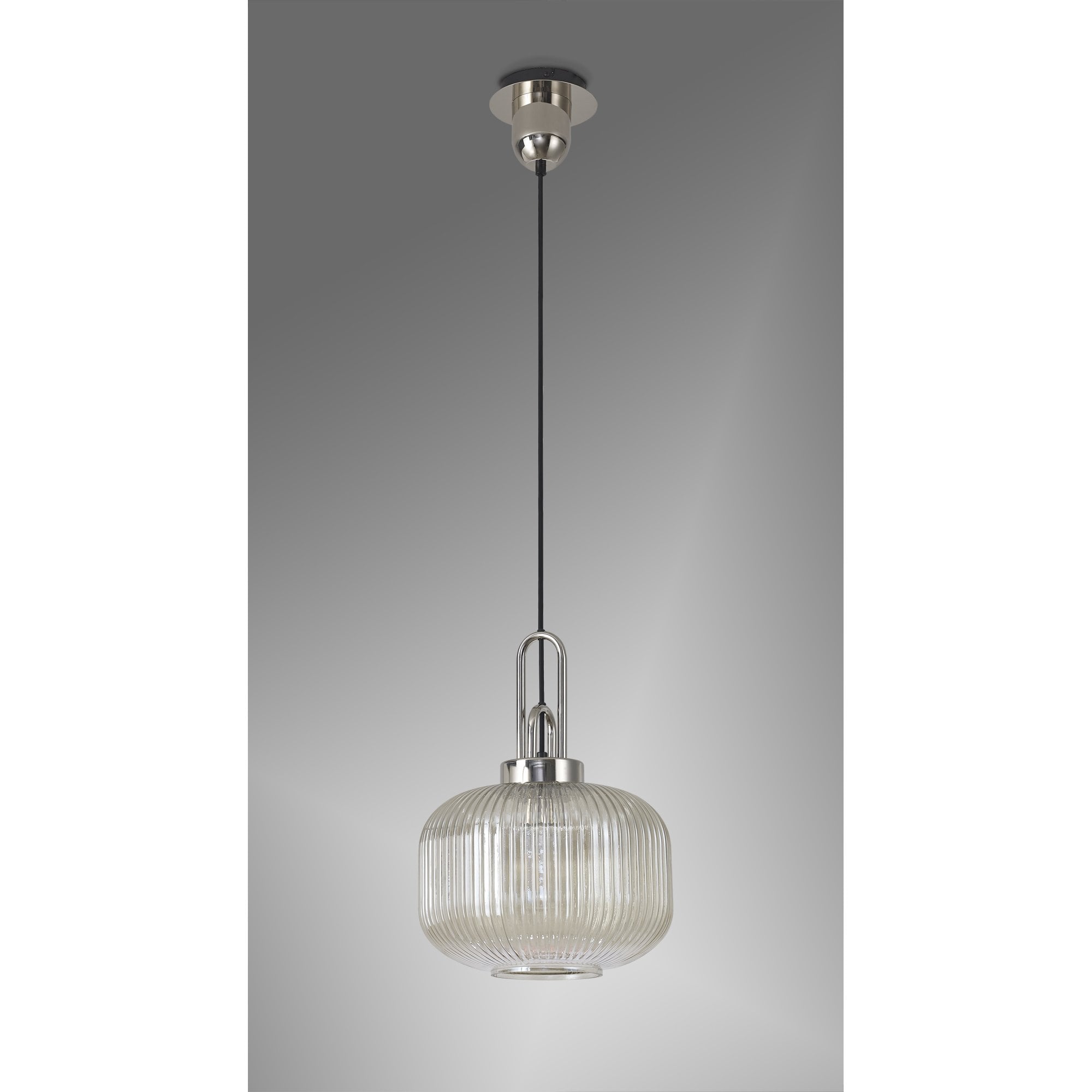 NLK05179 Amsterdam 1 Light Pendant Polished Nickel Matt Black