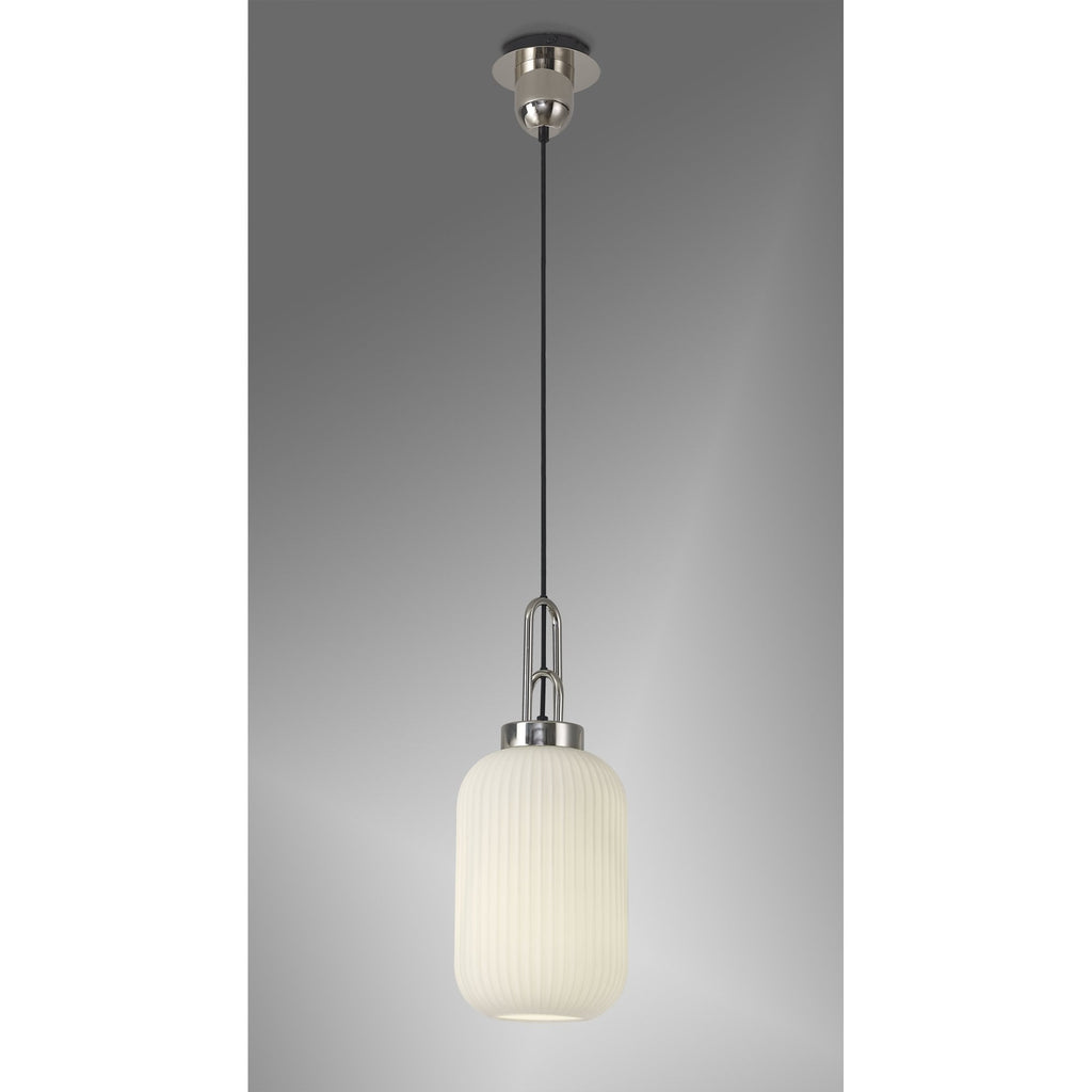 NLK05189 Amsterdam 1 Light Pendant Polished Nickel Matt Black