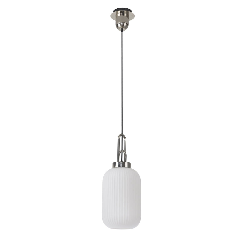 NLK05189 Amsterdam 1 Light Pendant Polished Nickel Matt Black
