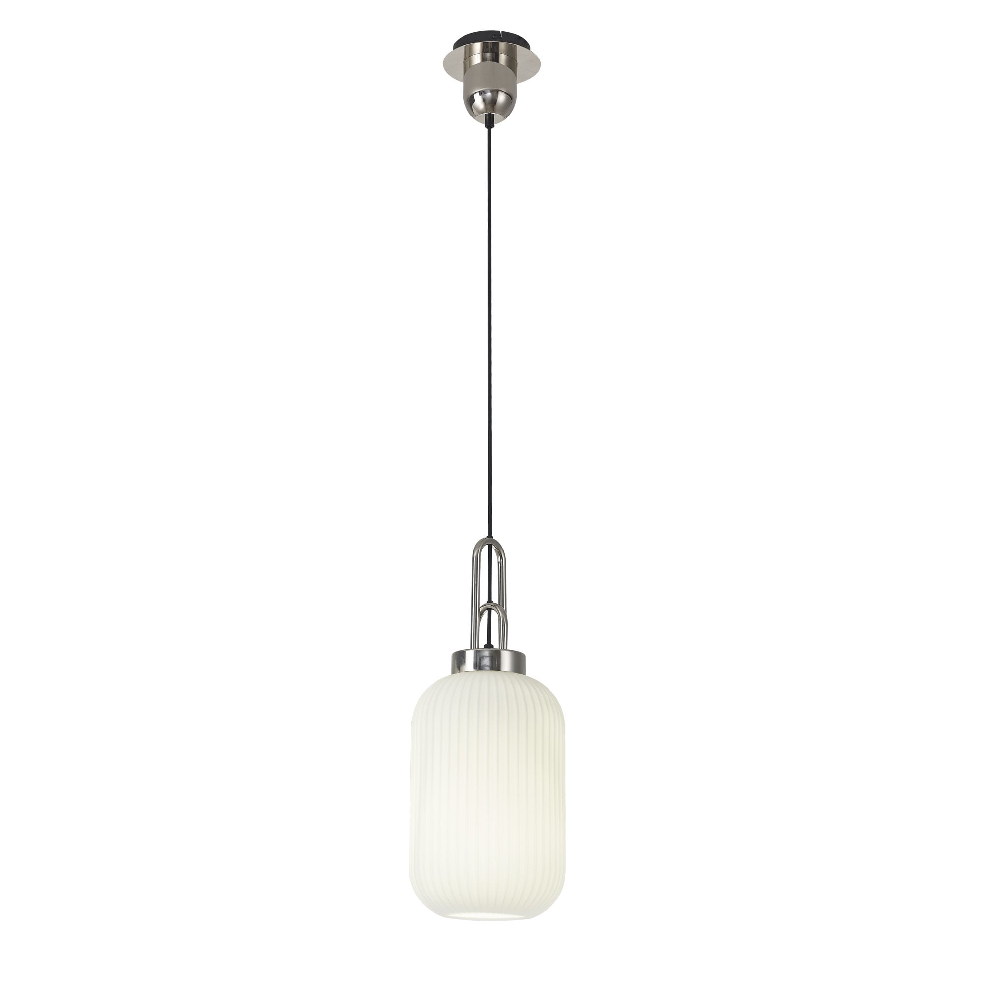 NLK05189 Amsterdam 1 Light Pendant Polished Nickel Matt Black