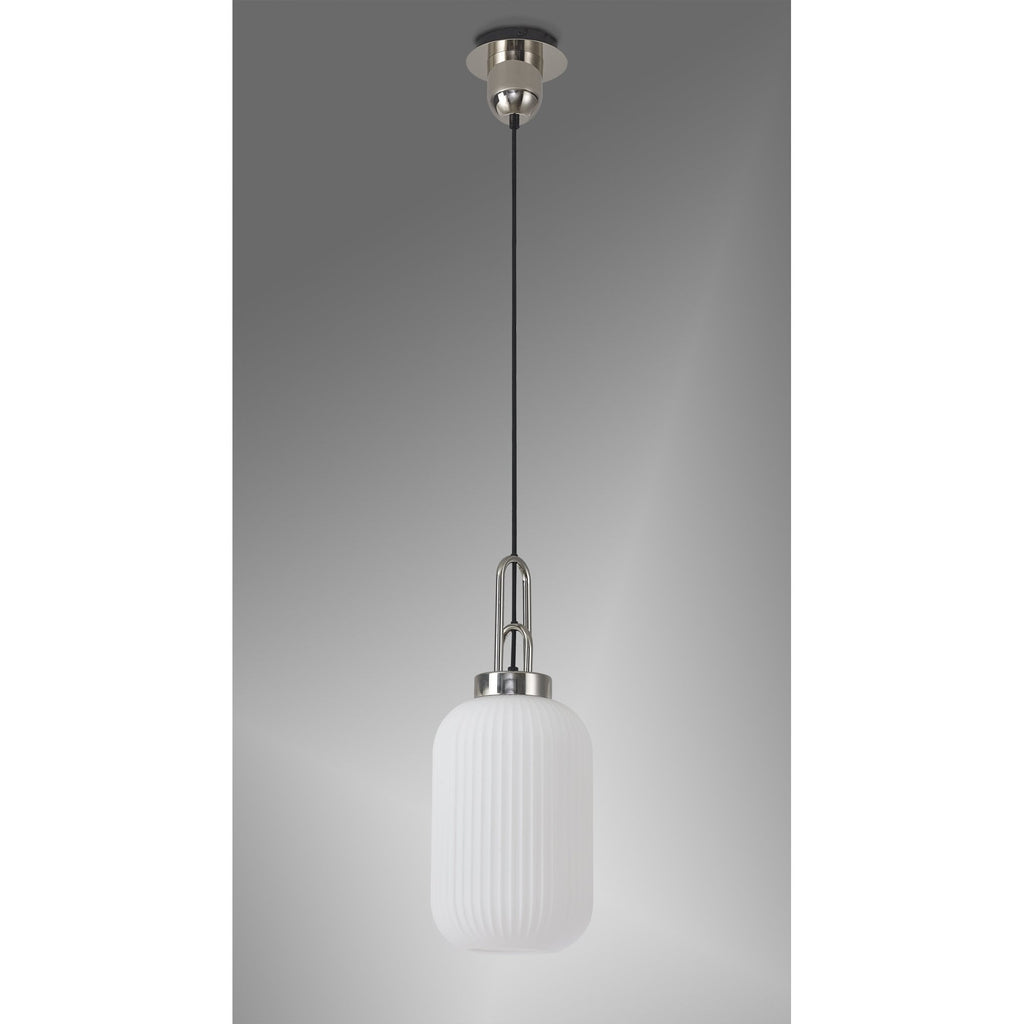 NLK05189 Amsterdam 1 Light Pendant Polished Nickel Matt Black