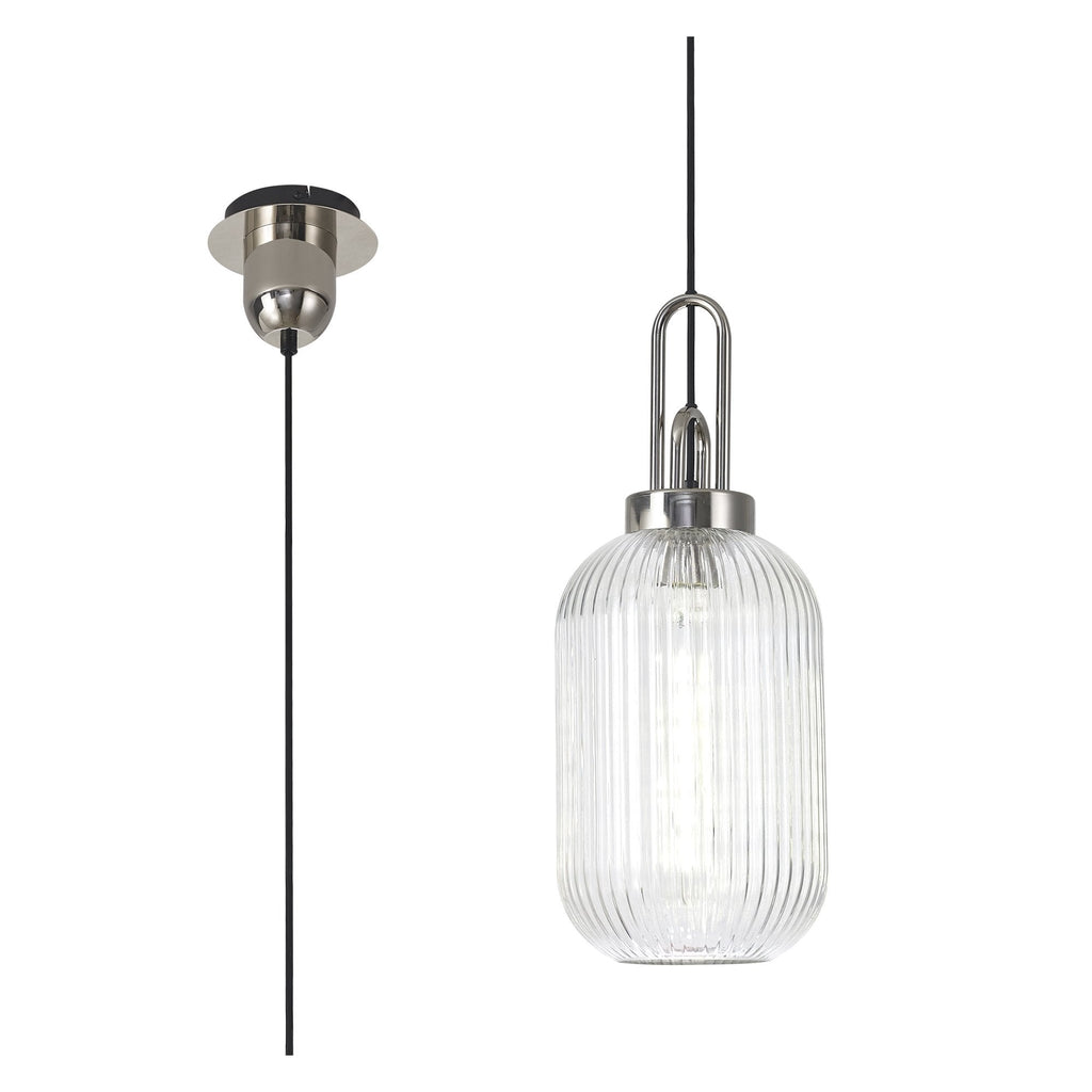 NLK05199 Amsterdam 1 Light Pendant Polished Nickel Matt Black