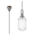 NLK05199 Amsterdam 1 Light Pendant Polished Nickel Matt Black