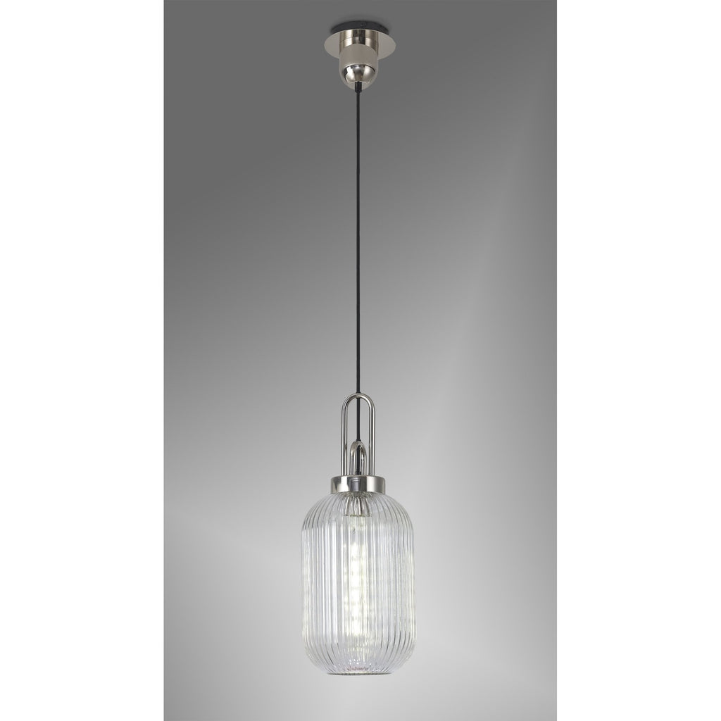 NLK05199 Amsterdam 1 Light Pendant Polished Nickel Matt Black