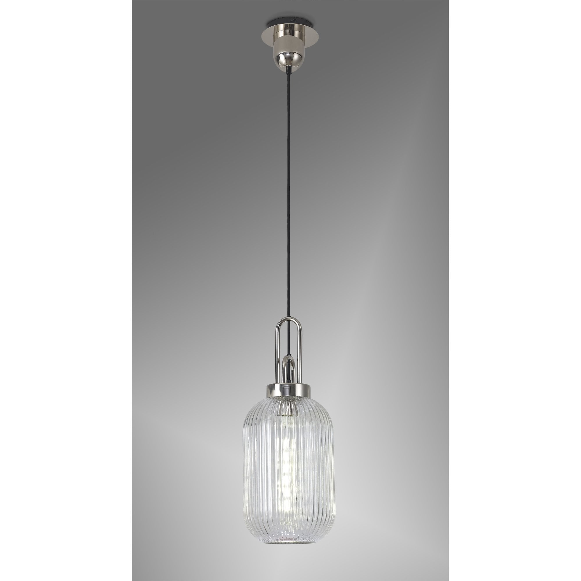 NLK05199 Amsterdam 1 Light Pendant Polished Nickel Matt Black